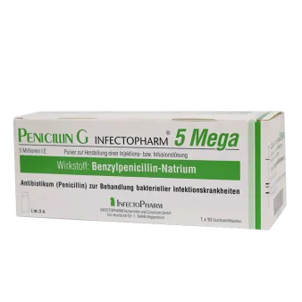 Пенициллин Джи (Penicillin G 5Mega, Инфектоциллин, аналог Экстенциллин) 5 млн МЕ 1 фл.